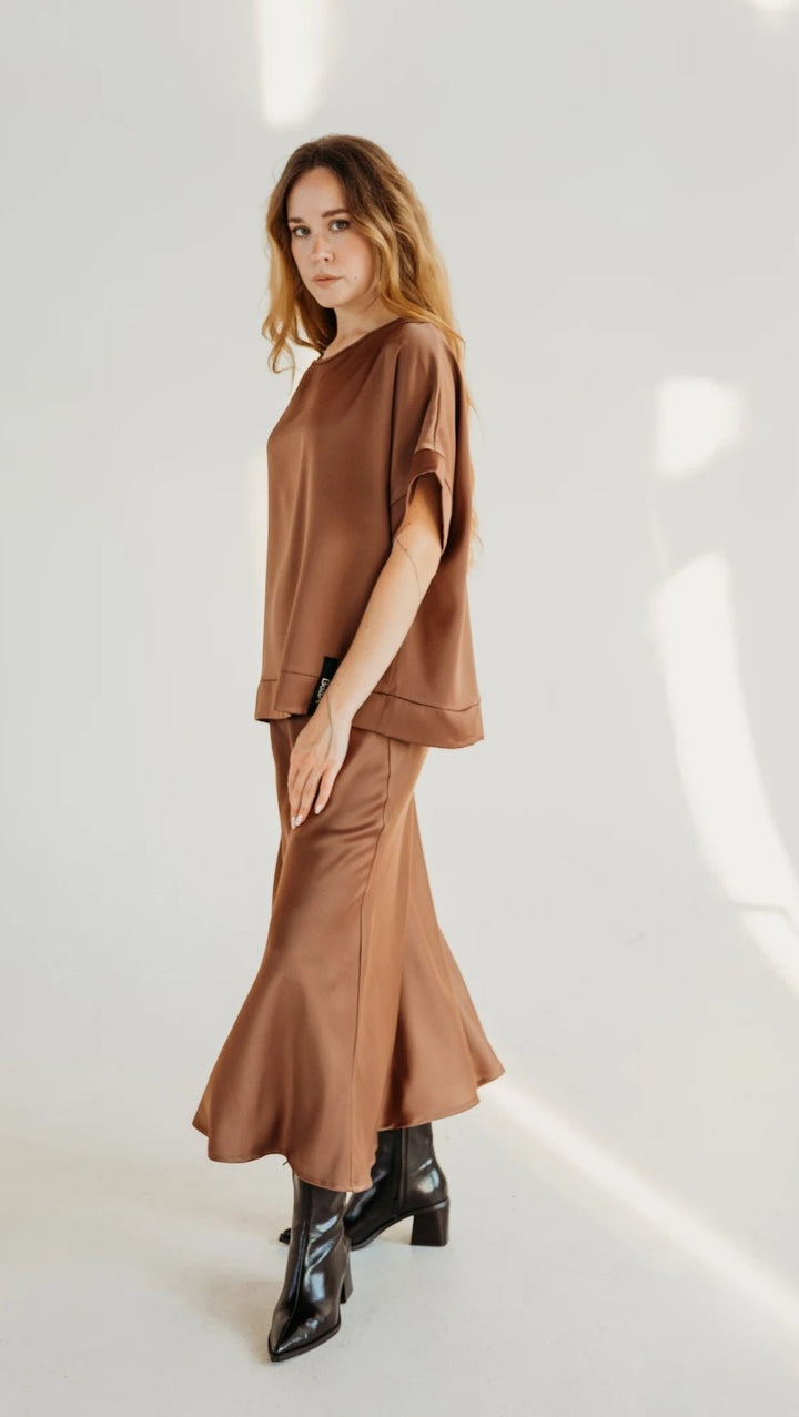 Midi skirt Chocolate mousse - BeaA - Be At Home with Yourself - skirt