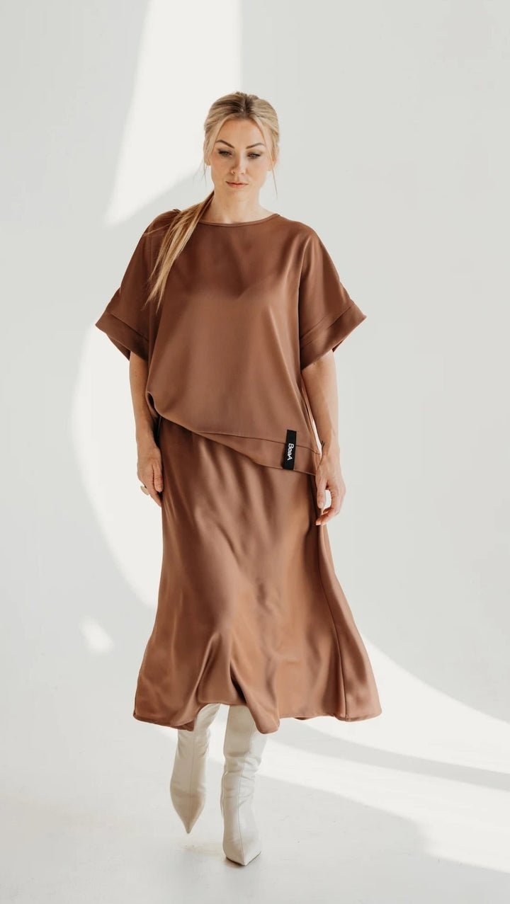 Midi skirt Chocolate mousse - BeaA - Be At Home with Yourself - skirt