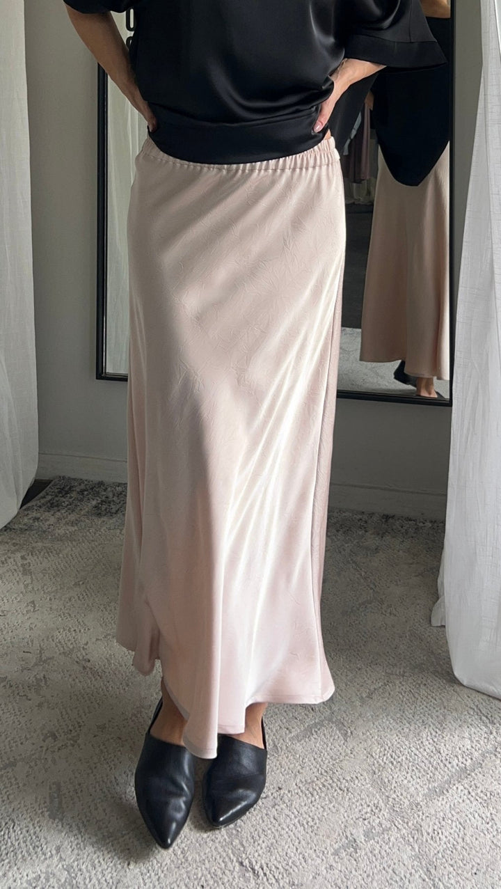Midi skirt Crushed silk Cream - BeaA - Be At Home with Yourself - skirt