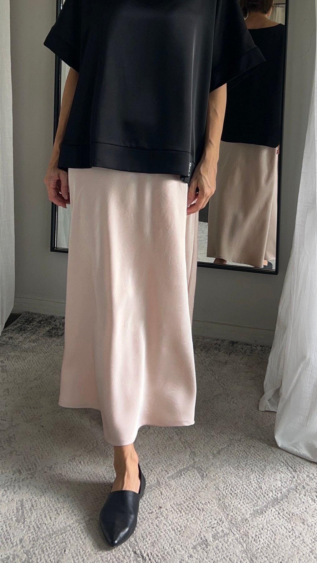 Midi skirt Crushed silk Cream - BeaA - Be At Home with Yourself - skirt