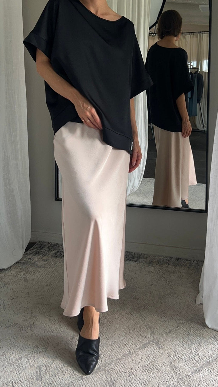 Midi skirt Crushed silk Cream - BeaA - Be At Home with Yourself - skirt