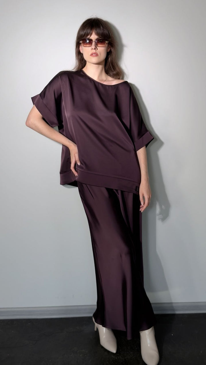 Midi skirt Deep Plum - BeaA - Be At Home with Yourself - skirt