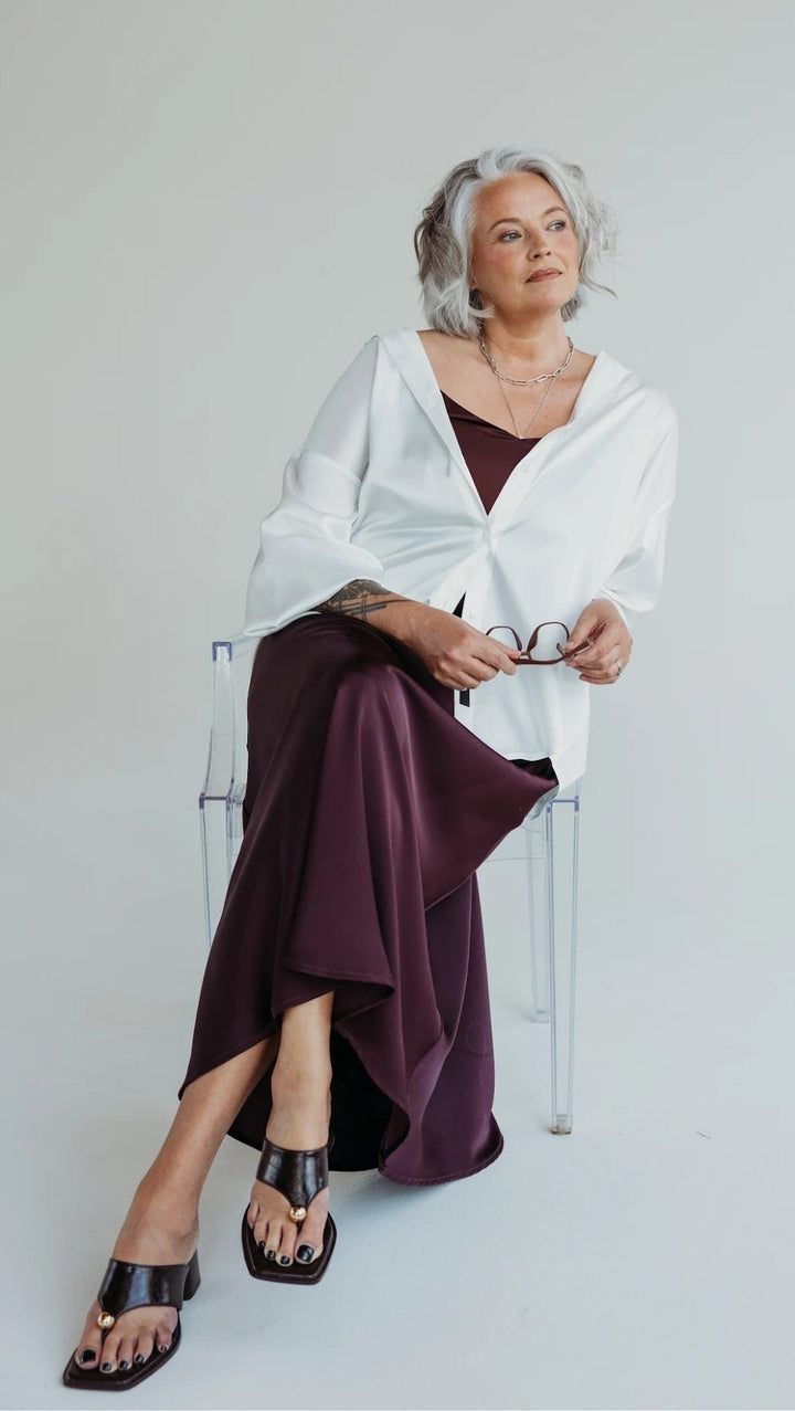 Midi skirt Deep Plum - BeaA - Be At Home with Yourself - skirt