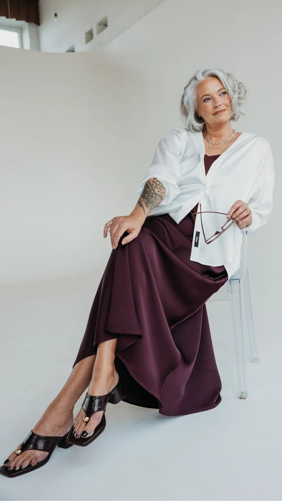 Midi skirt Deep Plum - BeaA - Be At Home with Yourself - skirt