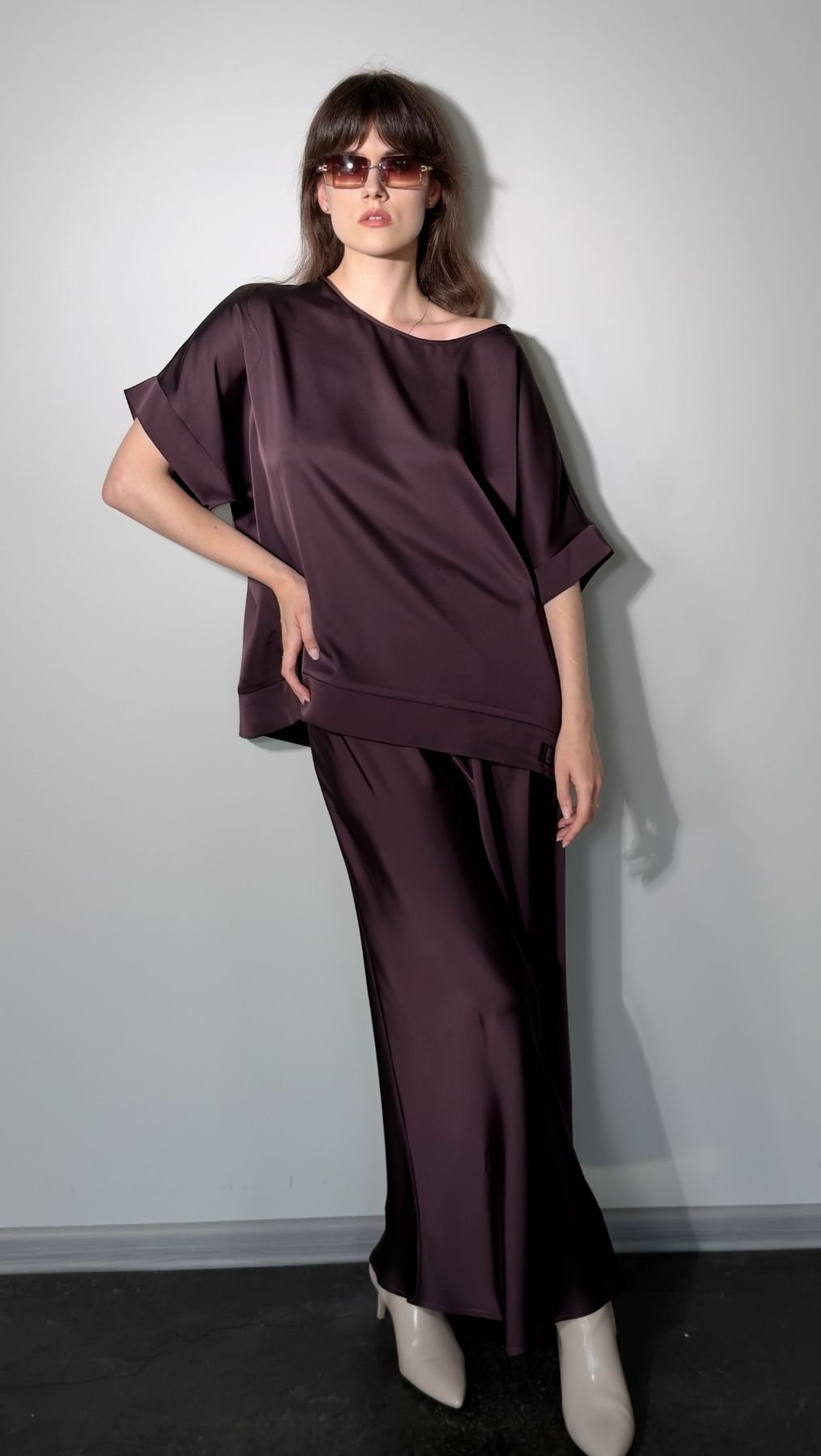 Midi skirt Deep Plum - BeaA - Be At Home with Yourself - skirt