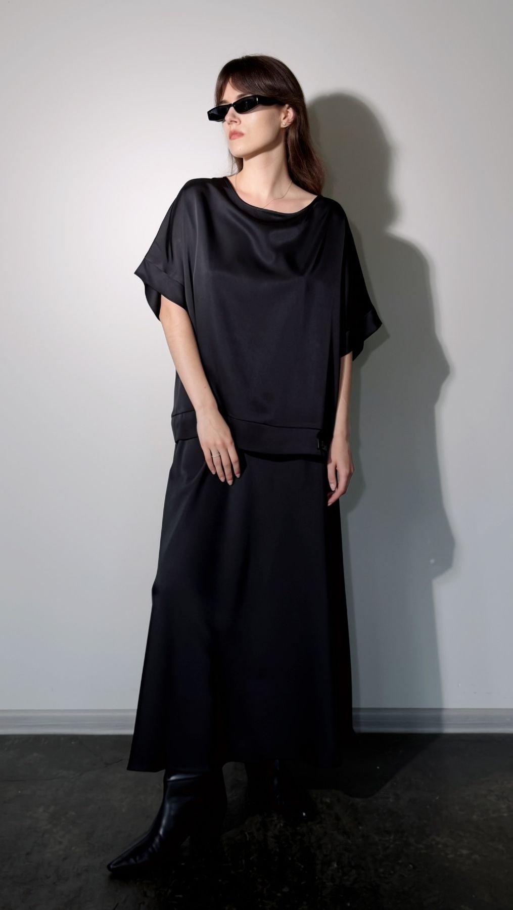 Midi Skirt Silk Satin Black - BeaA - Be At Home with Yourself - skirt