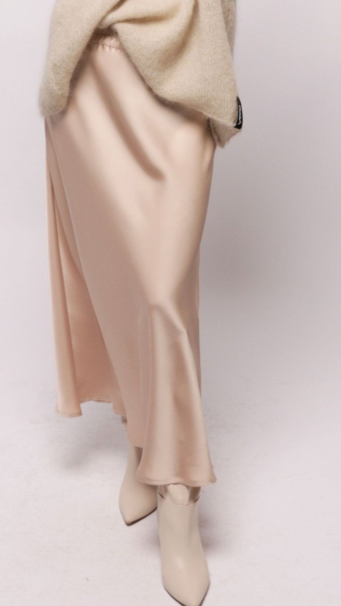 Midi Skirt Silk Satin Cream - BeaA - Be At Home with Yourself - skirt