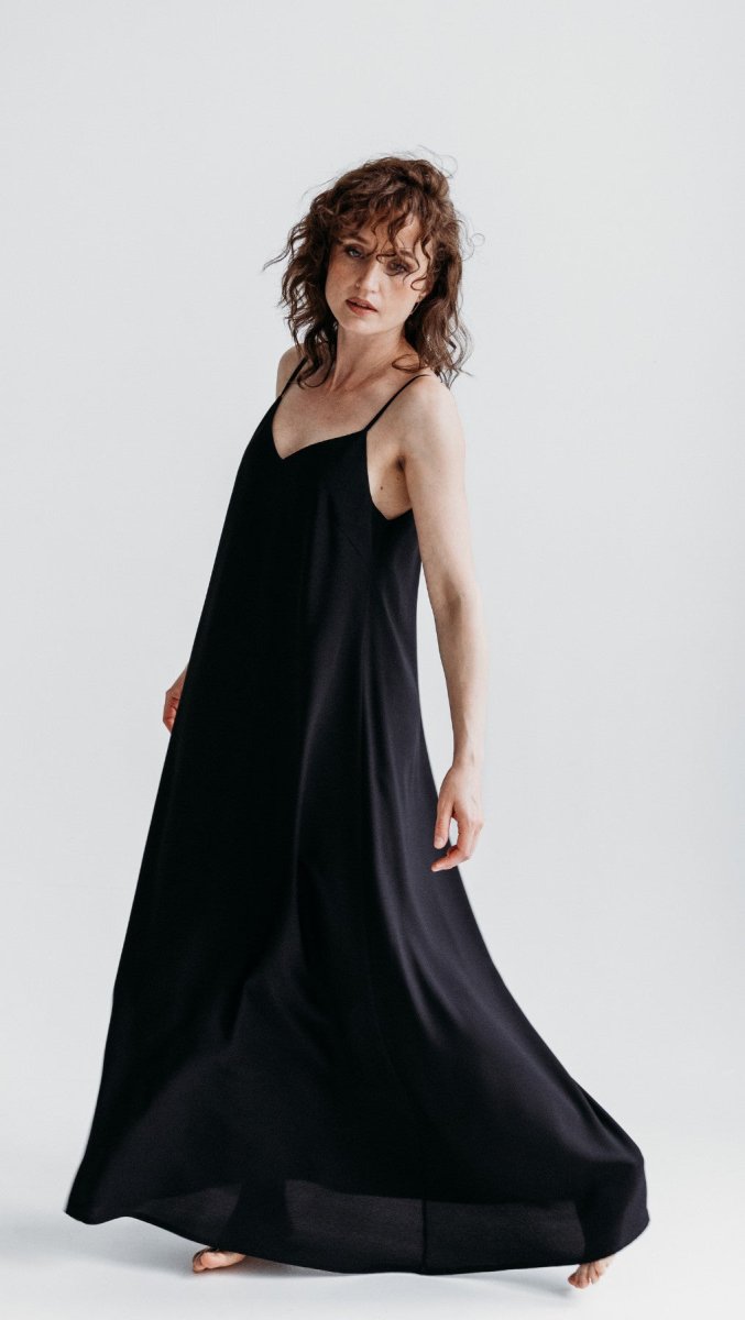 Open - back Maxi Dress Black - BeaA - Be At Home with Yourself - Long Dress