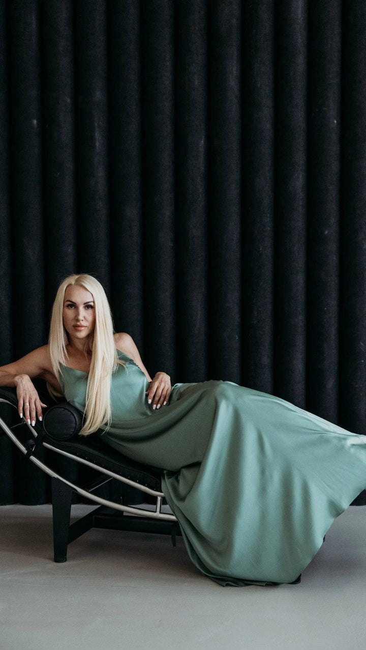 Open - back Maxi Dress with Straps Basil - BeaA - Be At Home with Yourself - Dress