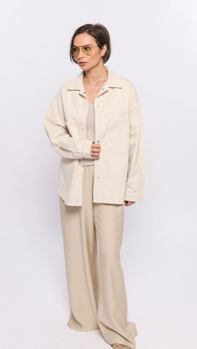 Oversized jeans jacket Cream - BeaA - Be At Home with Yourself - Top