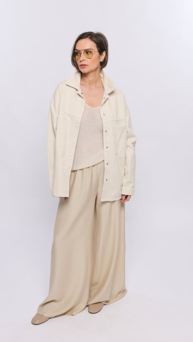 Oversized jeans jacket Cream - BeaA - Be At Home with Yourself - Top