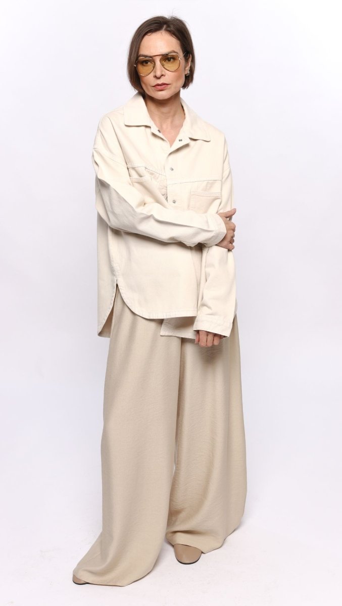 Oversized jeans jacket Cream - BeaA - Be At Home with Yourself - Top