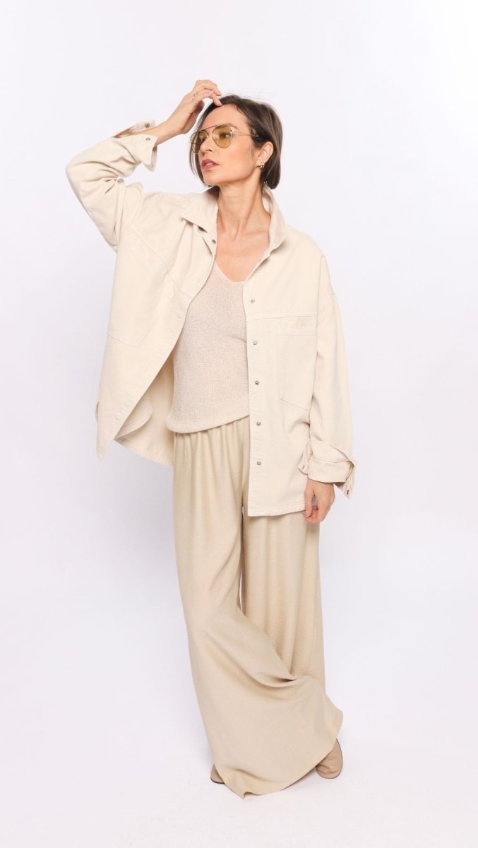 Oversized jeans jacket Cream - BeaA - Be At Home with Yourself - Top