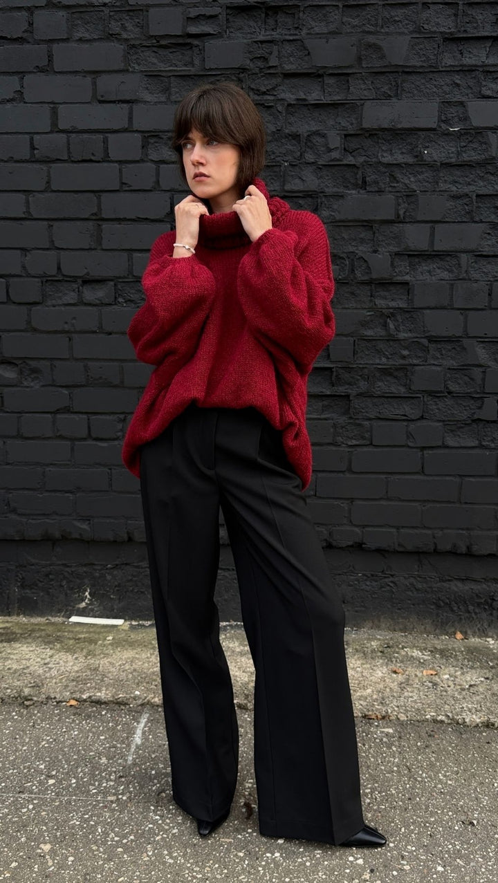 Oversized Sweater Deep Burgundy - BeaA - Be At Home with Yourself - Top