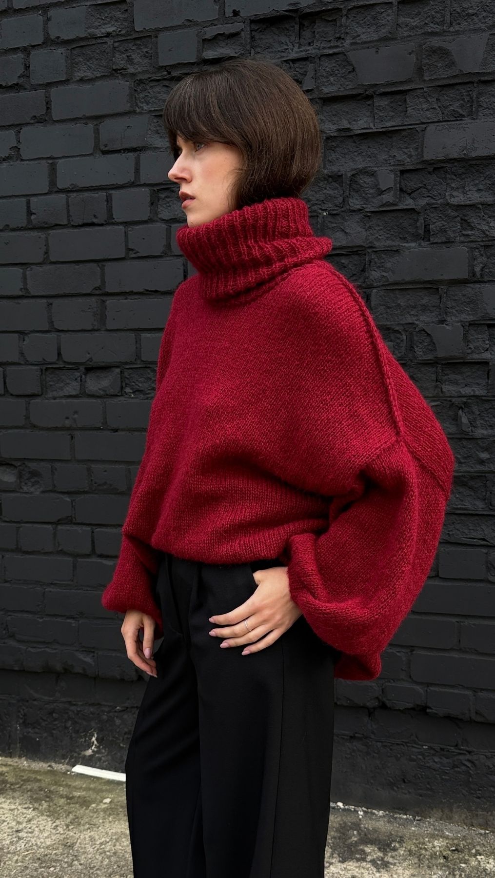 Oversized Sweater Deep Burgundy - BeaA - Be At Home with Yourself - Top