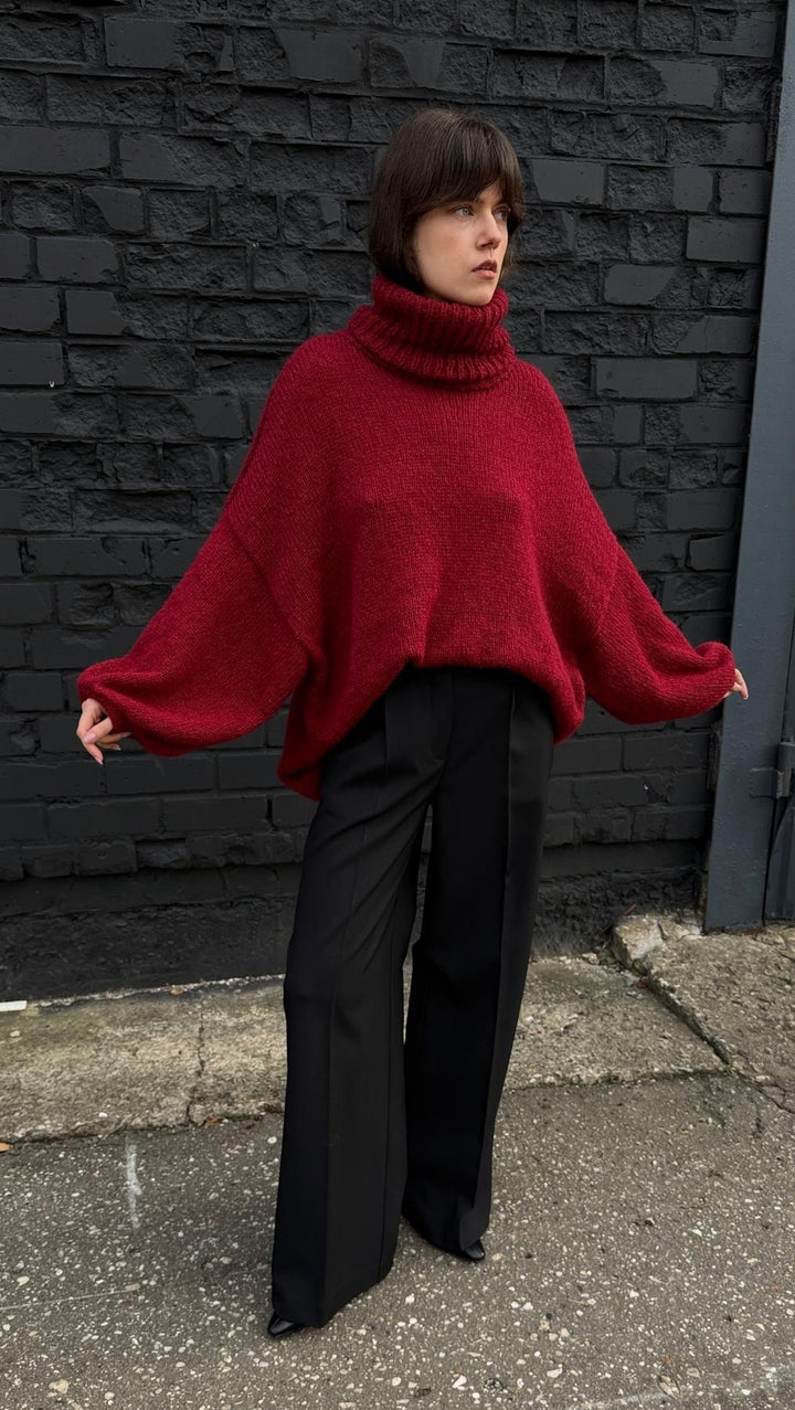 Oversized Sweater Deep Burgundy - BeaA - Be At Home with Yourself - Top