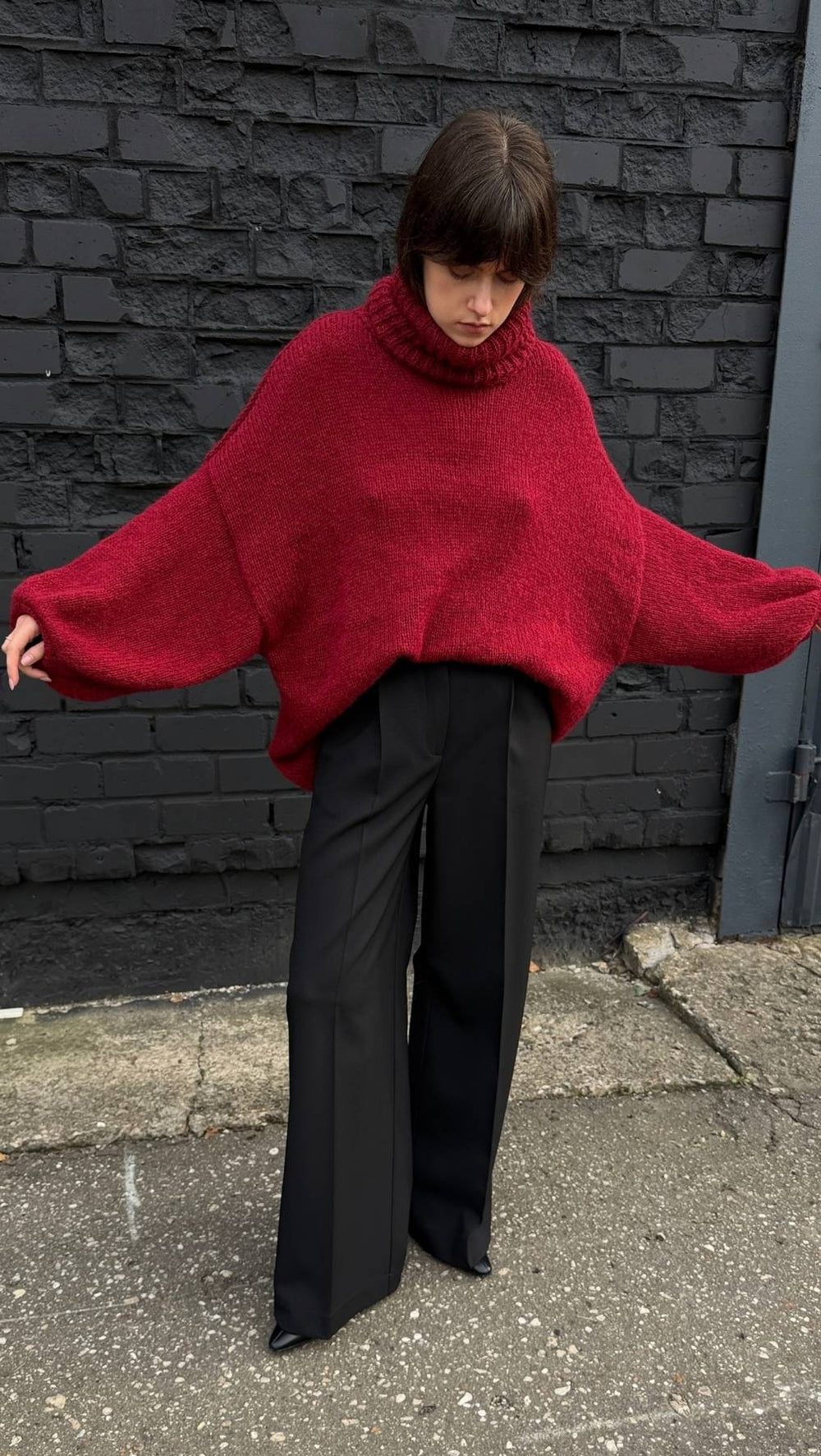 Oversized Sweater Deep Burgundy - BeaA - Be At Home with Yourself - Top
