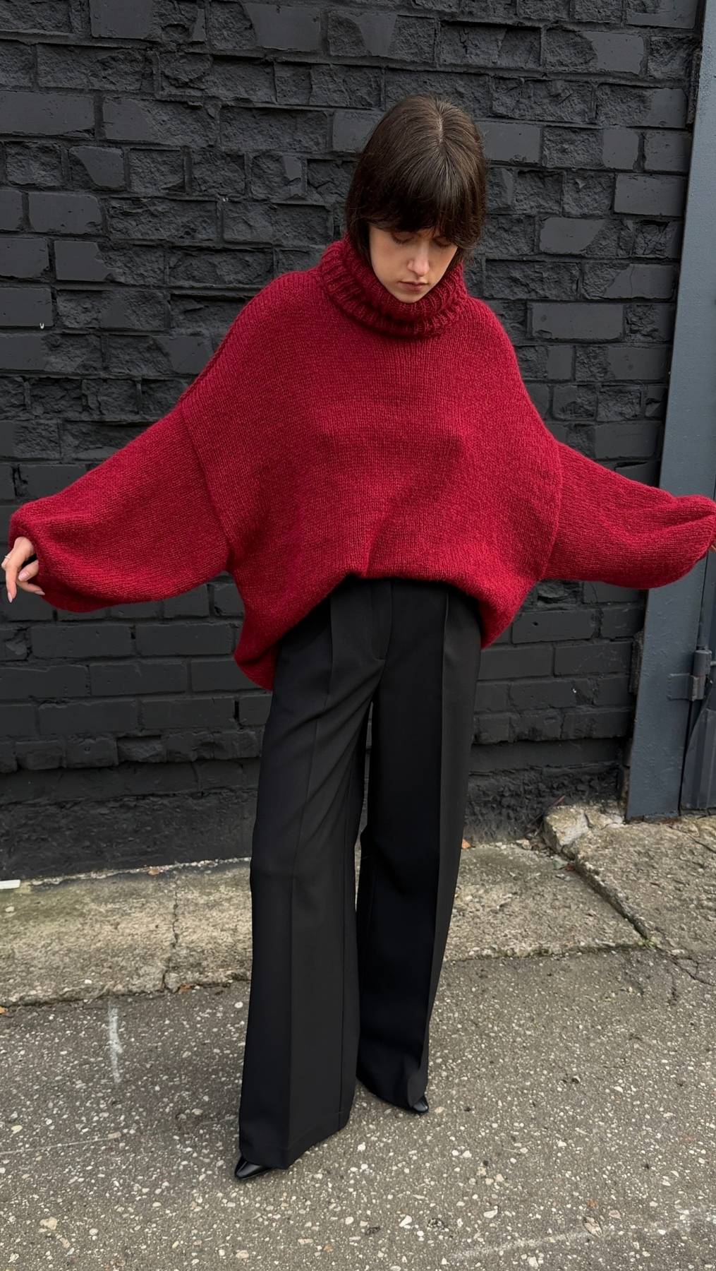 Oversized Sweater Deep Burgundy - BeaA - Be At Home with Yourself - Top