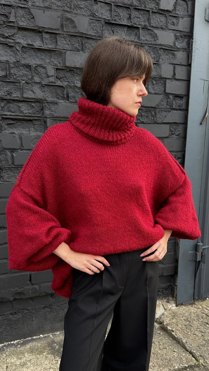Oversized Sweater Deep Burgundy - BeaA - Be At Home with Yourself - Top