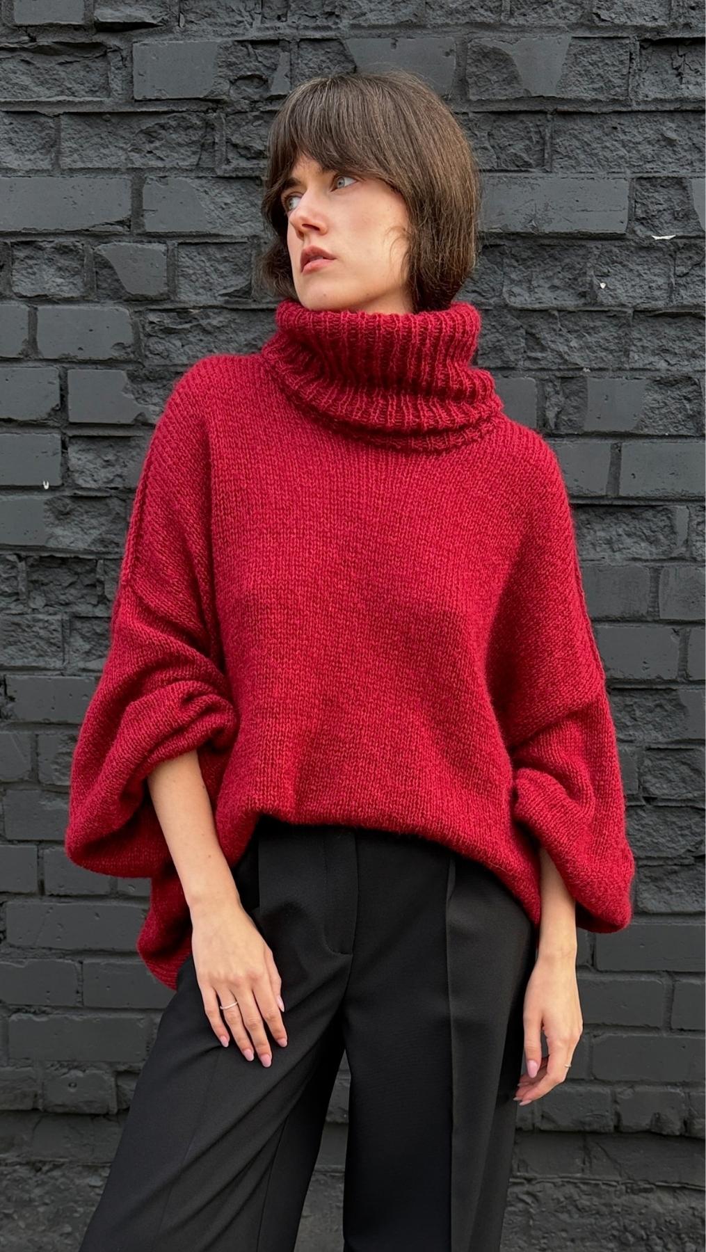 Oversized Sweater Deep Burgundy - BeaA - Be At Home with Yourself - Top