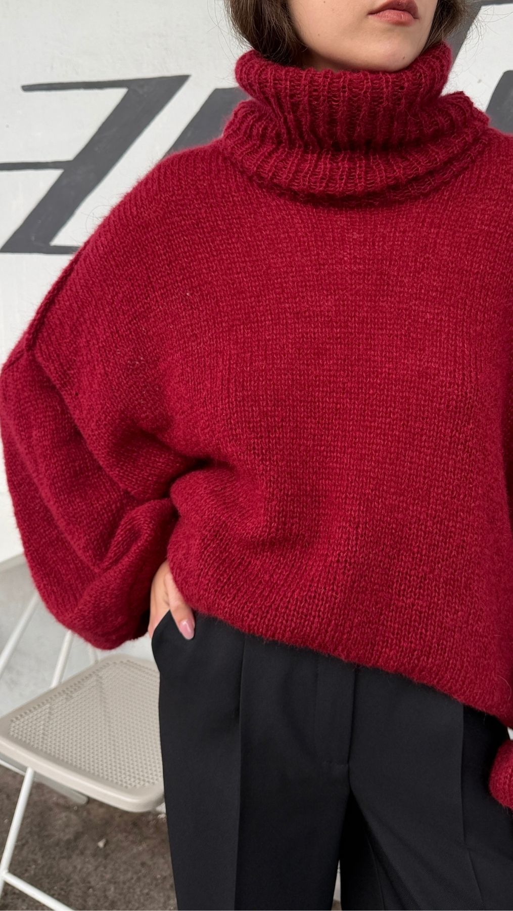 Oversized Sweater Deep Burgundy - BeaA - Be At Home with Yourself - Top