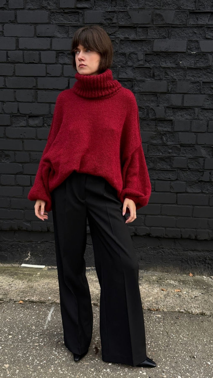 Oversized Sweater Deep Burgundy - BeaA - Be At Home with Yourself - Top