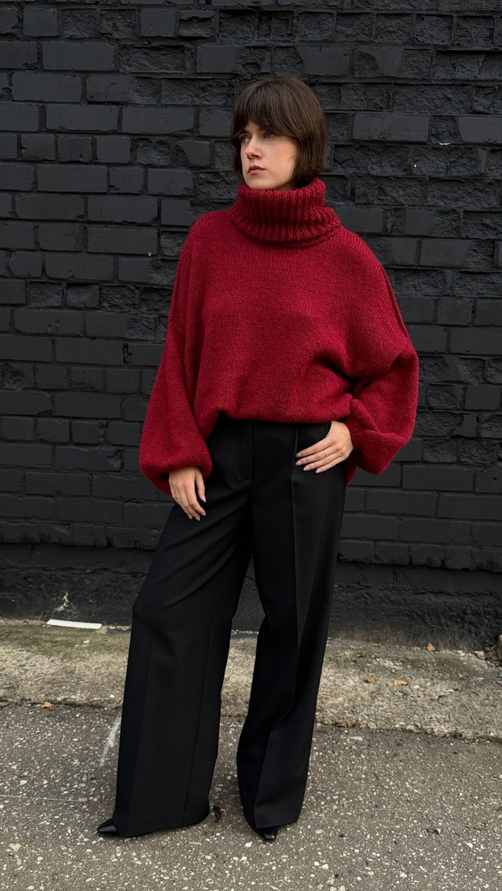 Oversized Sweater Deep Burgundy - BeaA - Be At Home with Yourself - Top