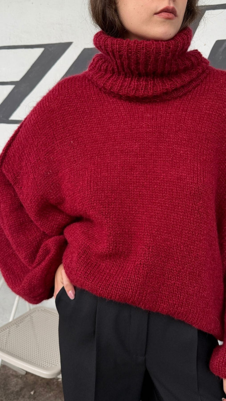 Oversized Sweater Deep Burgundy - BeaA - Be At Home with Yourself - Top