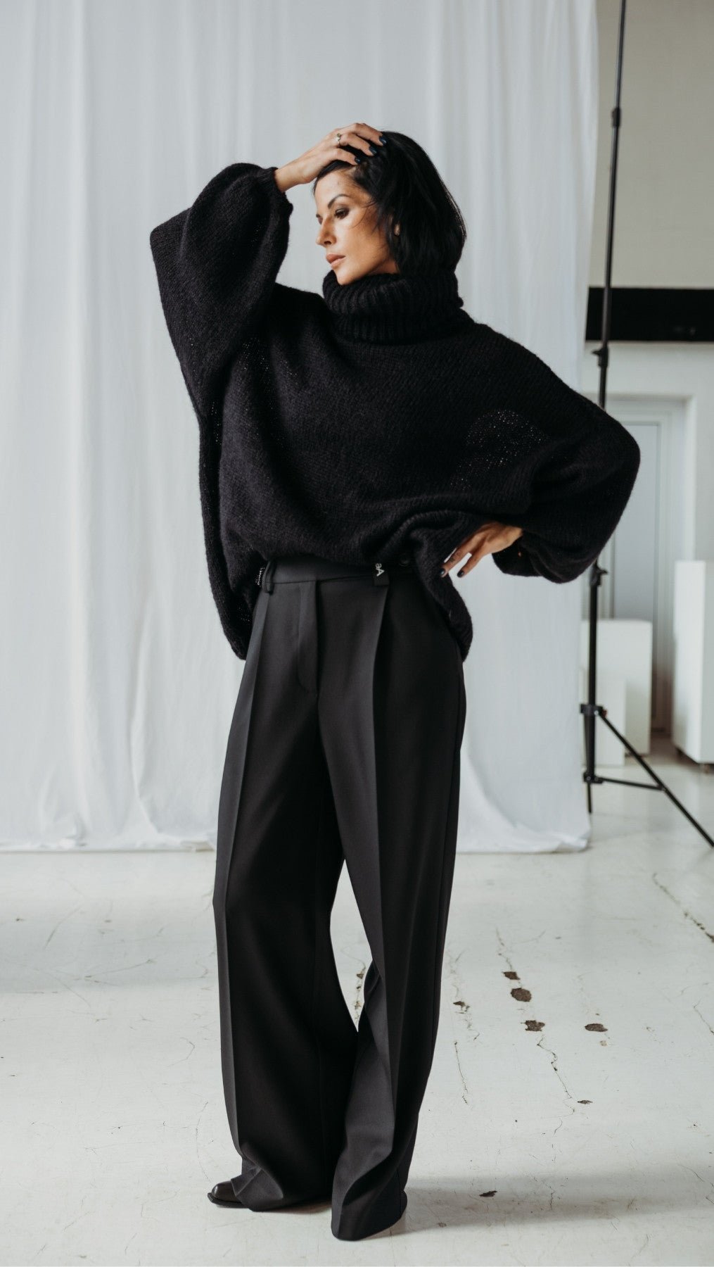 Oversized Sweater kidmohair Black - BeaA - Be At Home with Yourself - Top
