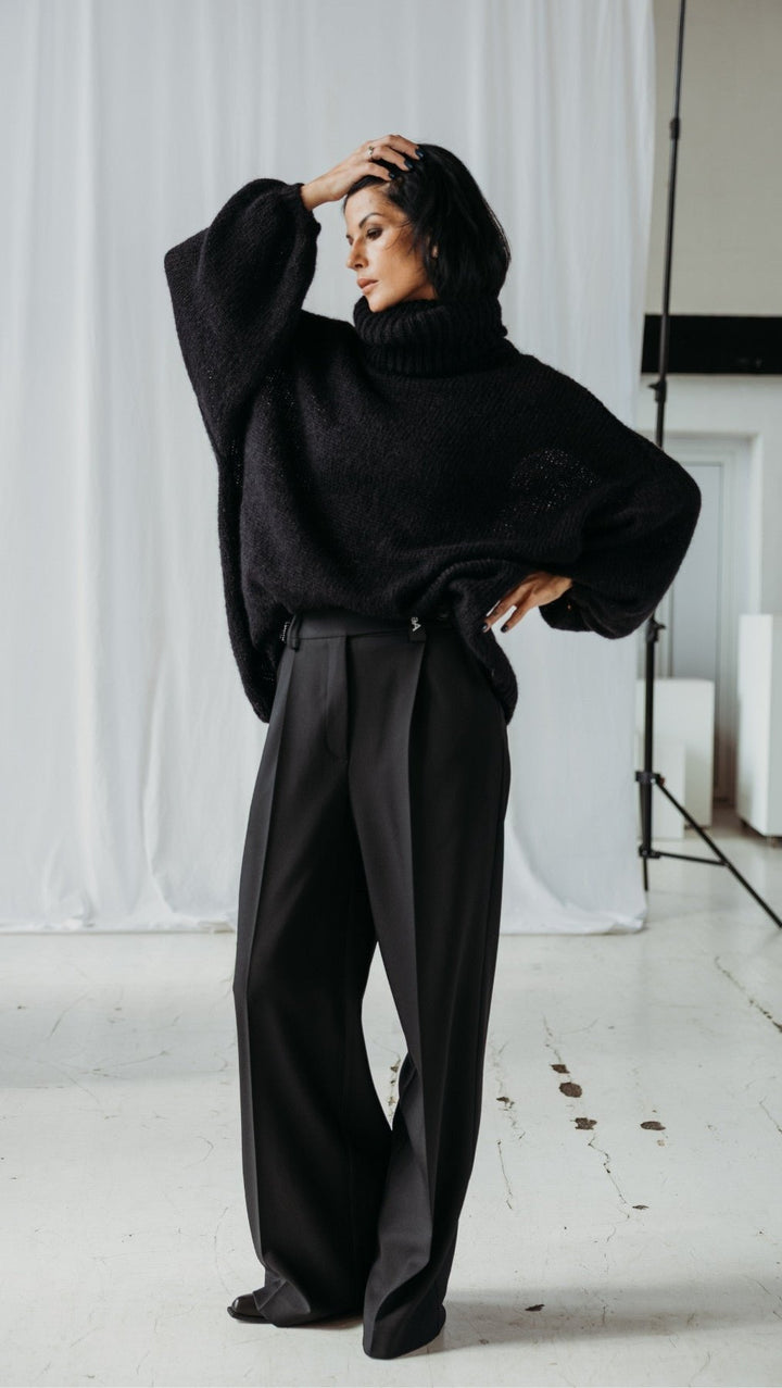 Oversized Sweater kidmohair Black - BeaA - Be At Home with Yourself - Top