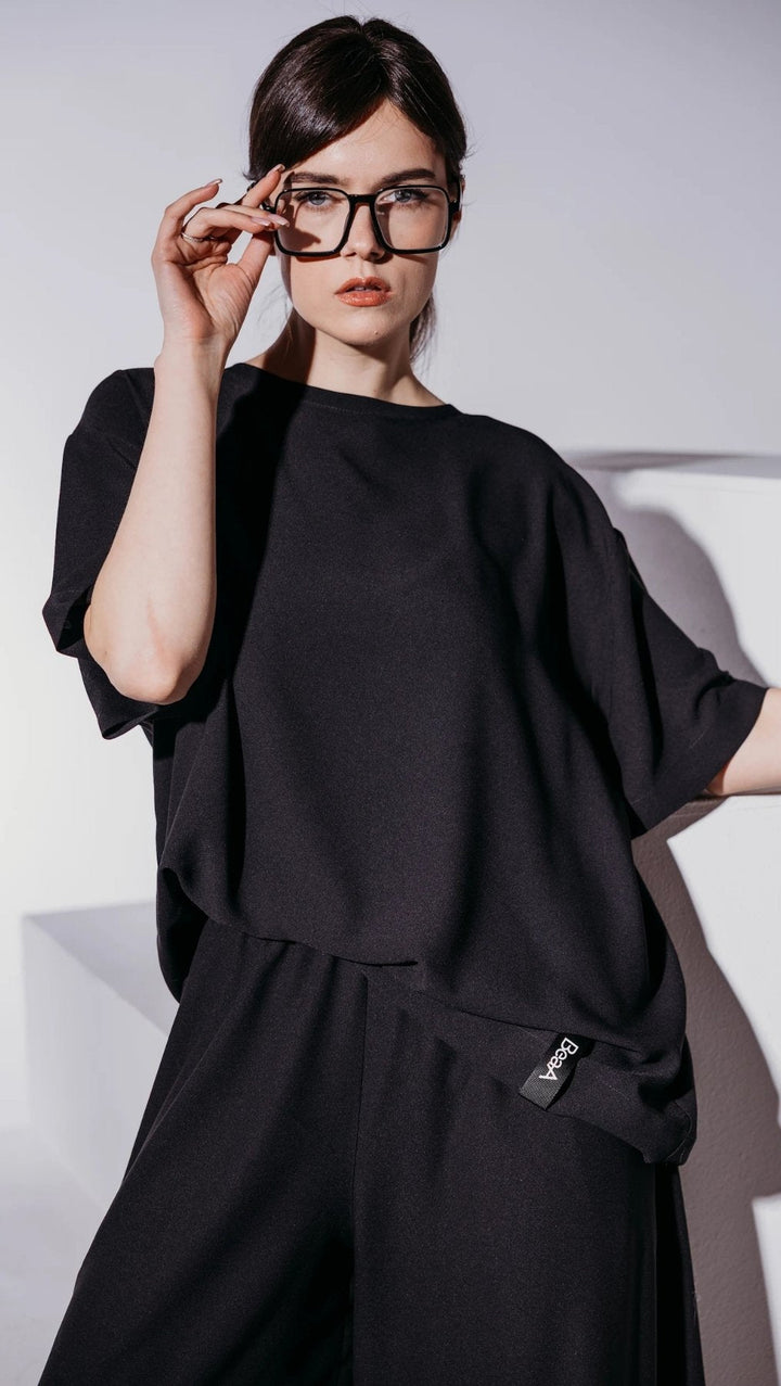Oversized T-Shirt Black - BeaA - Be At Home with Yourself - T-Shirt