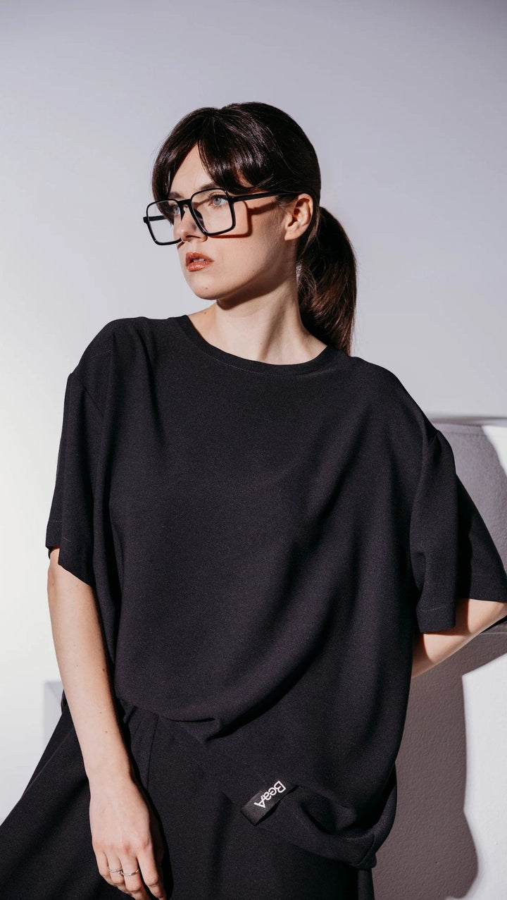 Oversized T-Shirt Black - BeaA - Be At Home with Yourself - T-Shirt