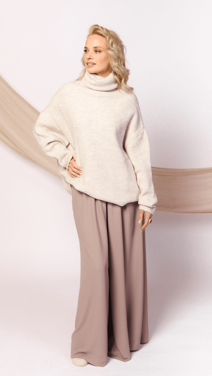 Oversized turtleneck sweater "Platinum" BeaA - Be At Home with Yourself