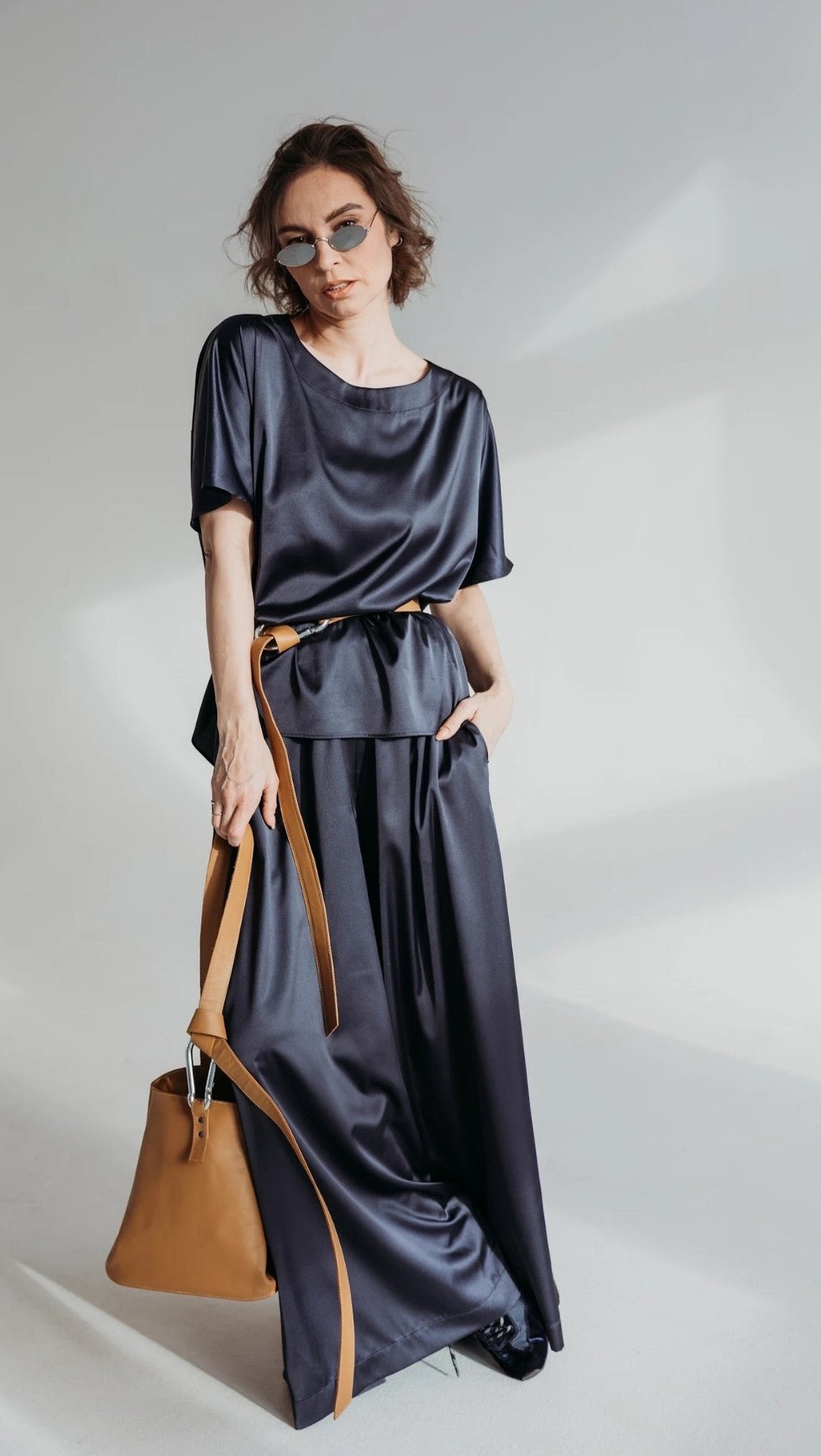 Palazzo trousers Dark Blue - BeaA - Be At Home with Yourself - Trousers