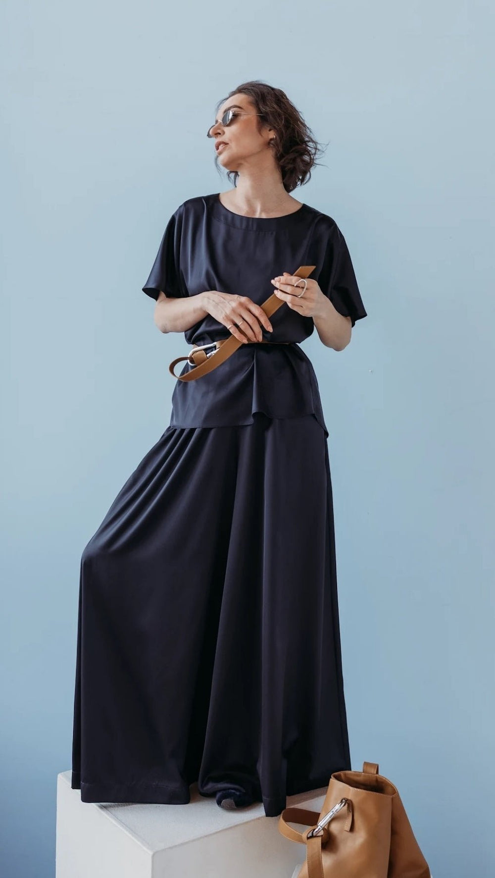 Palazzo trousers Dark Blue - BeaA - Be At Home with Yourself - Trousers