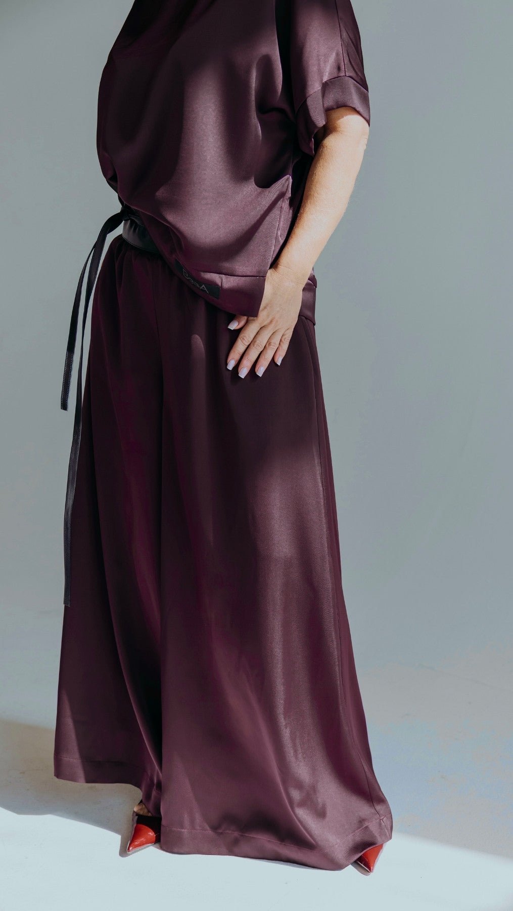 Palazzo trousers Deep Plum - BeaA - Be At Home with Yourself - Trousers