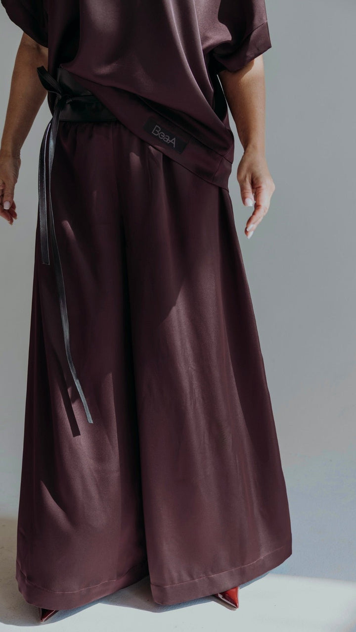 Palazzo trousers Deep Plum - BeaA - Be At Home with Yourself - Trousers