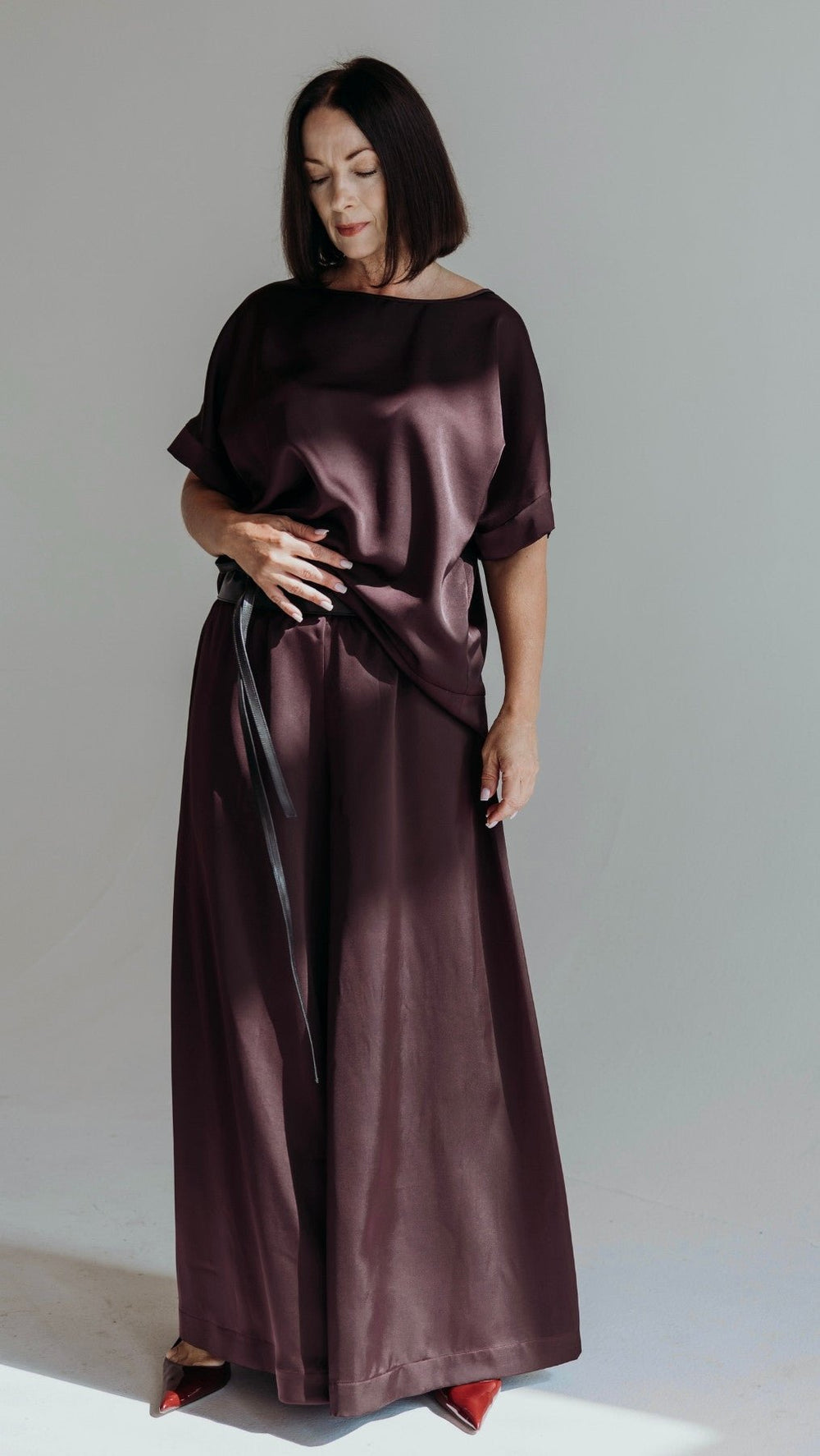 Palazzo trousers Deep Plum - BeaA - Be At Home with Yourself - Trousers