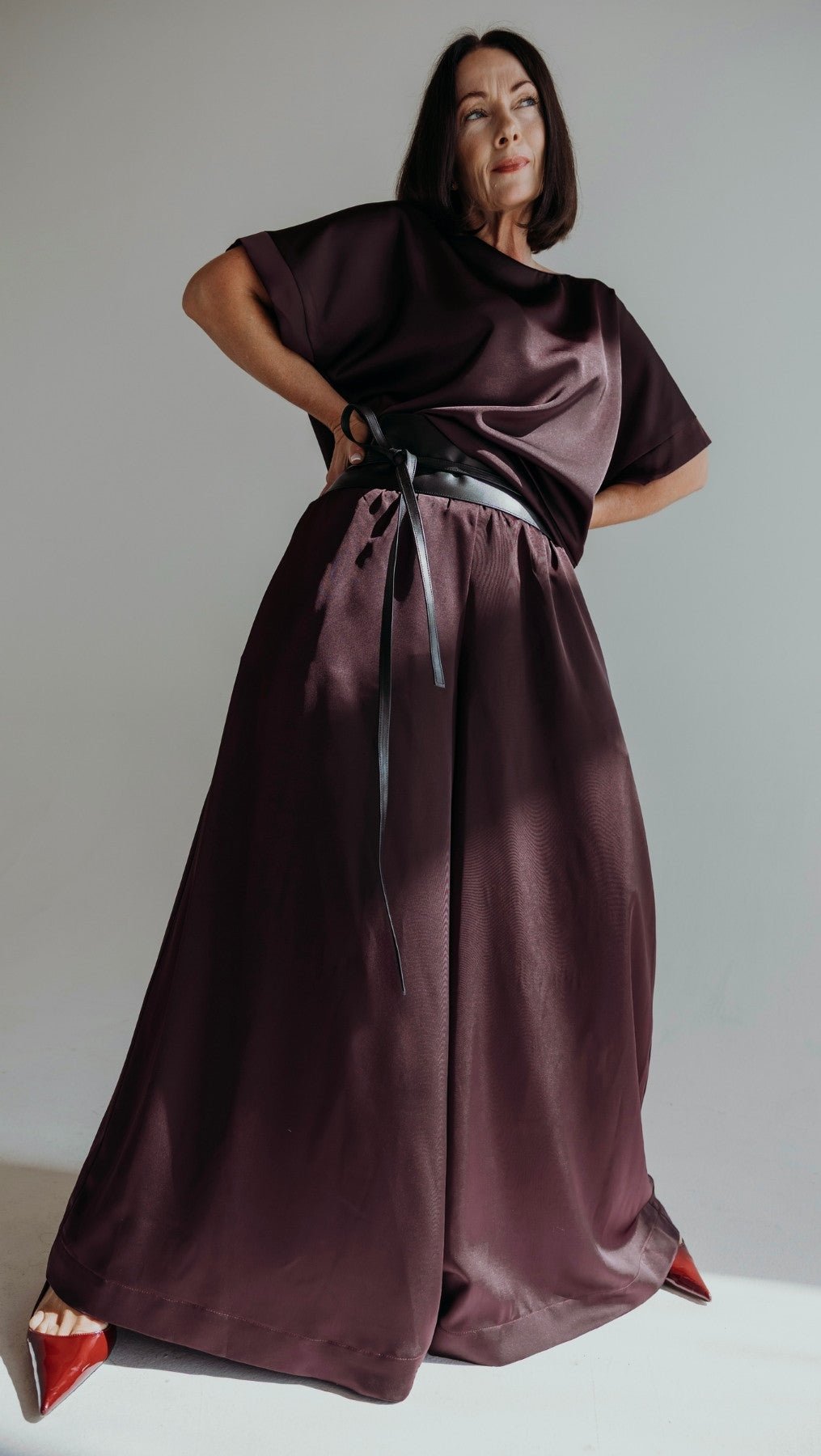 Palazzo trousers Deep Plum - BeaA - Be At Home with Yourself - Trousers