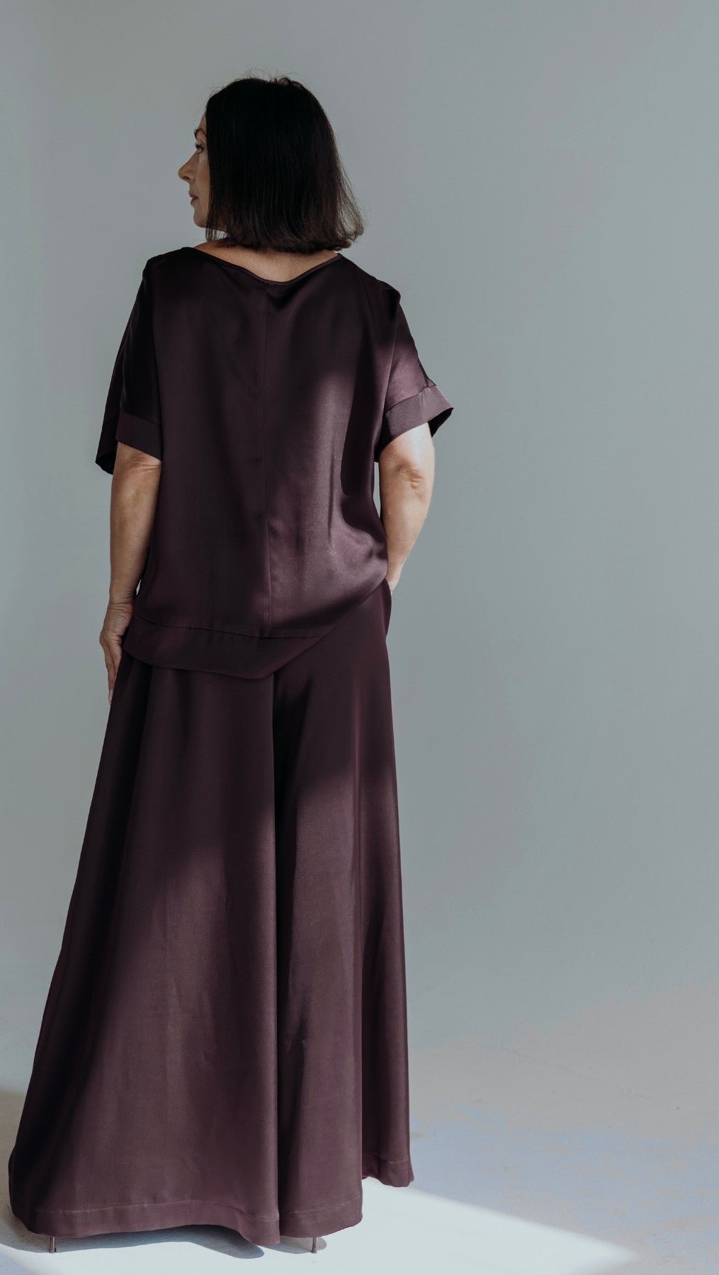 Palazzo trousers Deep Plum - BeaA - Be At Home with Yourself - Trousers