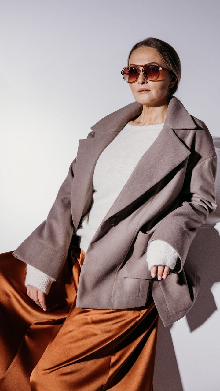 Palazzo trousers Silk Bronze - BeaA - Be At Home with Yourself - Trousers