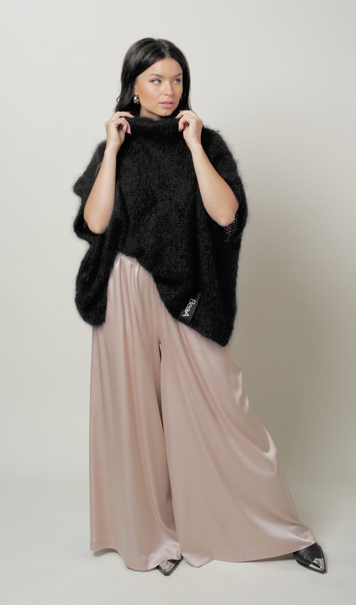 Palazzo Trousers Silk Champagne - BeaA - Be At Home with Yourself - Wide Trousers