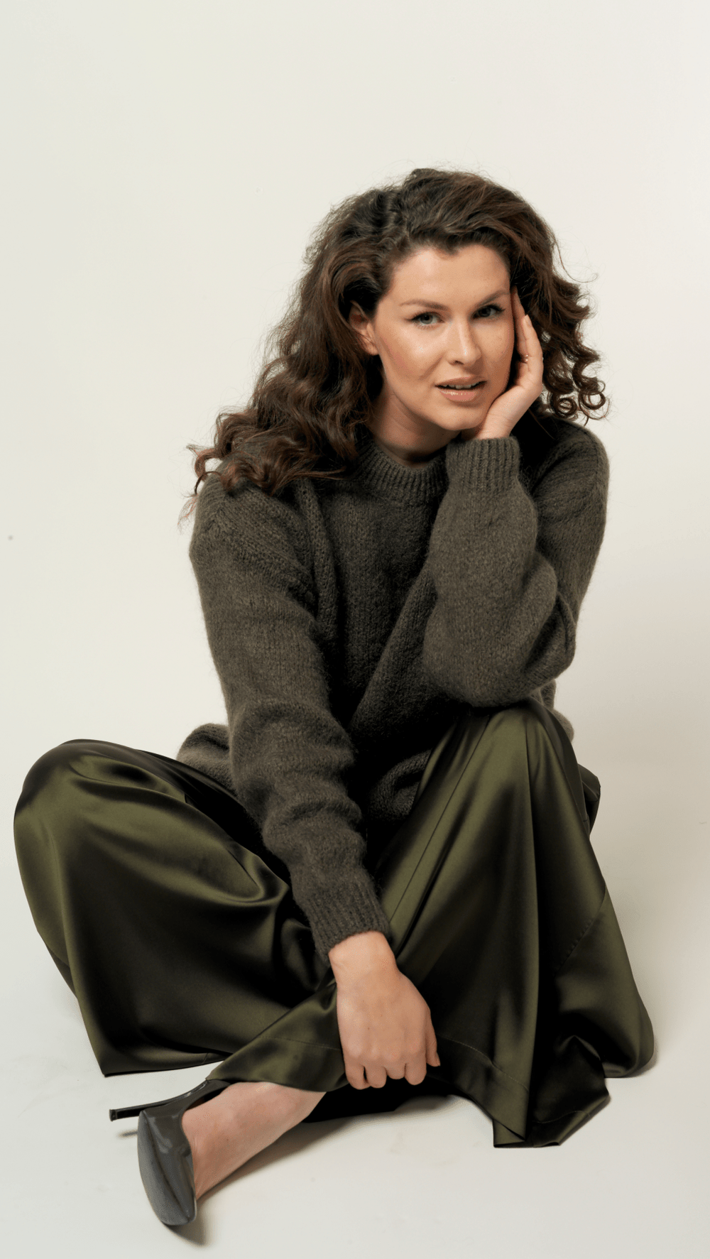 Forest green palazzo trousers BeaA - Be At Home with Yourself