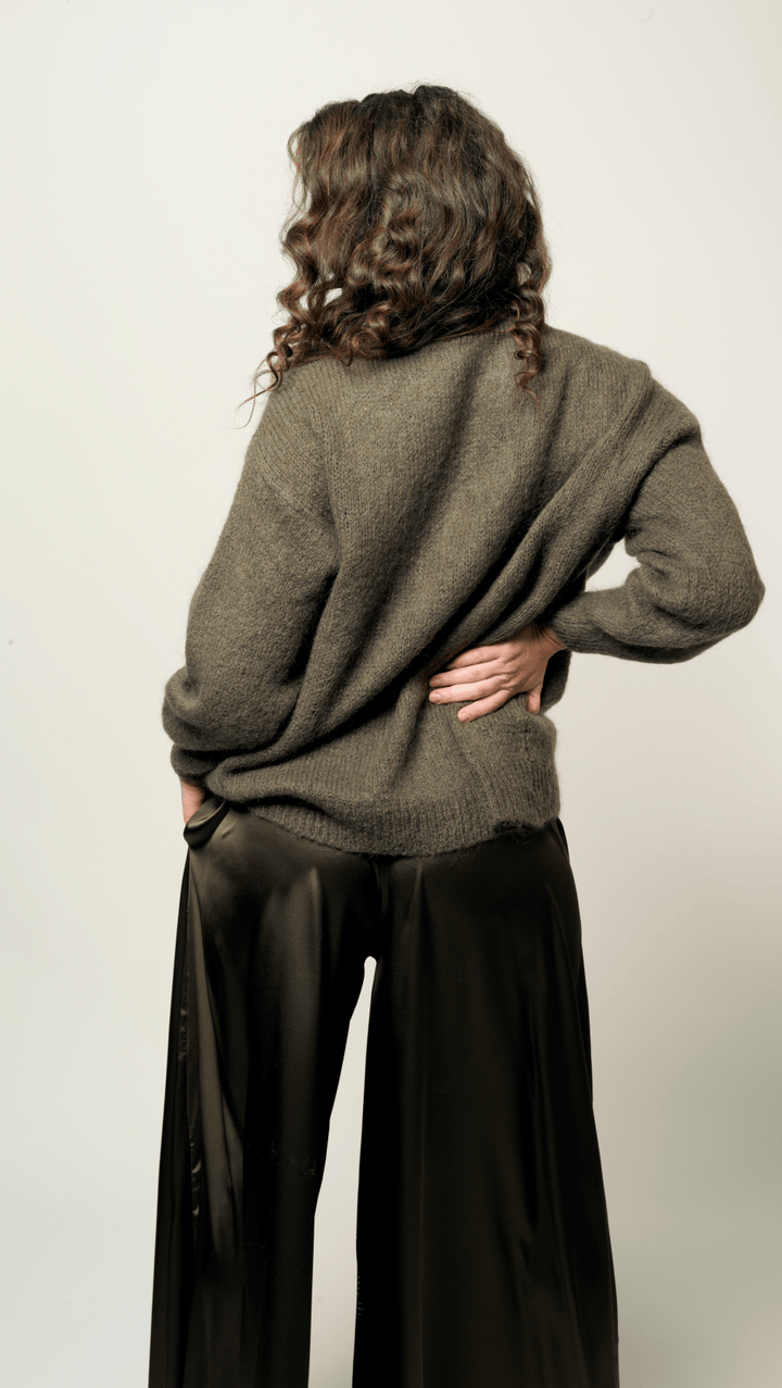 Forest green palazzo trousers BeaA - Be At Home with Yourself