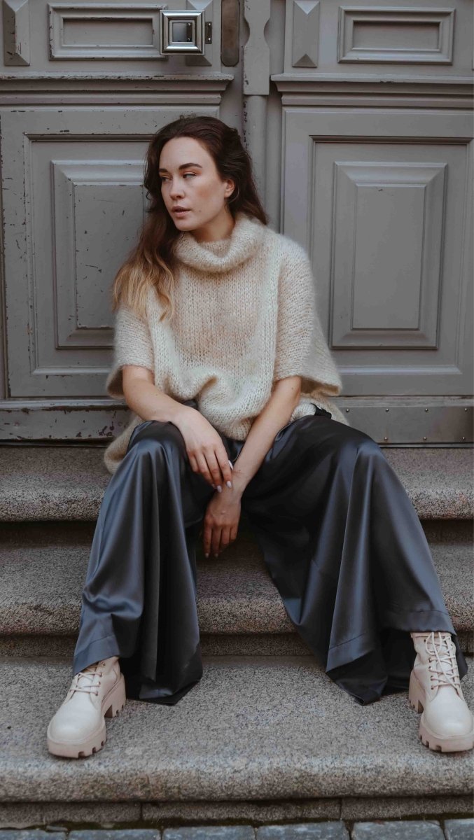 Palazzo trousers Silk Graphite - BeaA - Be At Home with Yourself - Trousers