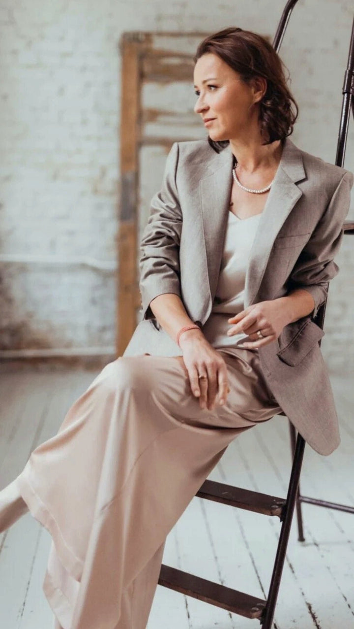 Palazzo Trousers Silk Powder - BeaA - Be At Home with Yourself - Wide Trousers