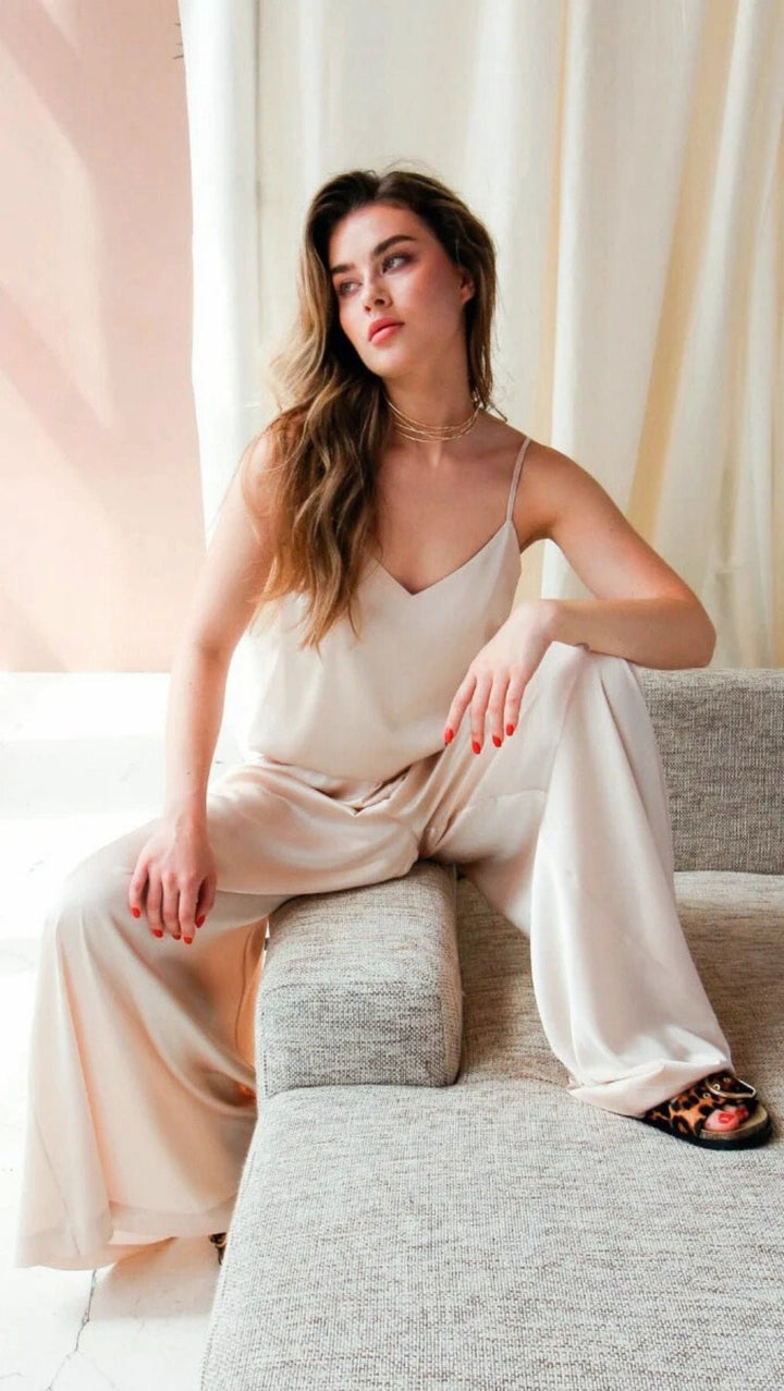 Palazzo Trousers Silk Powder - BeaA - Be At Home with Yourself - Wide Trousers