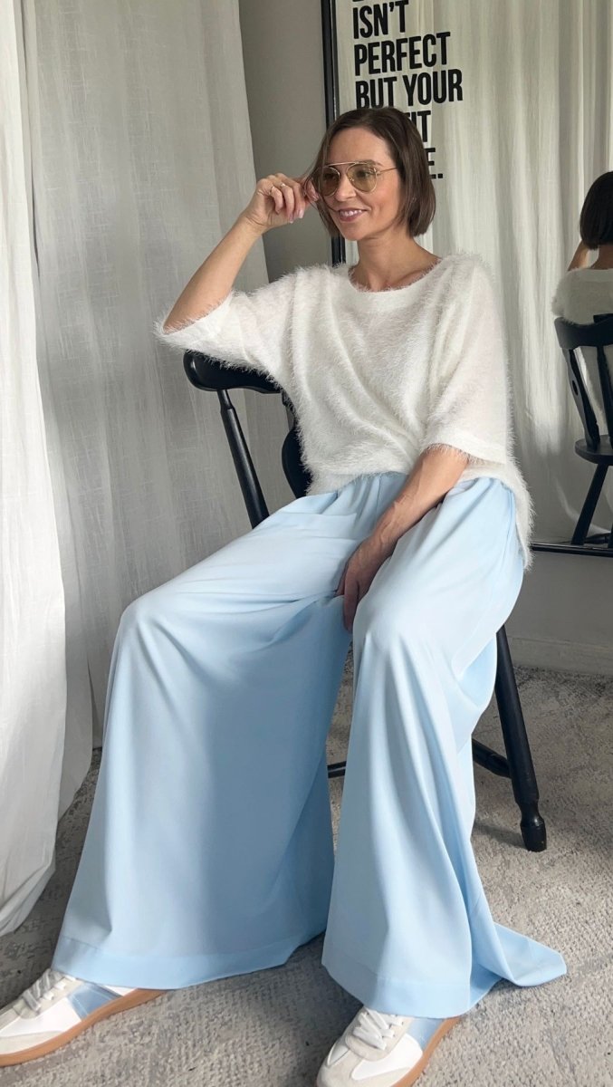 Palazzo Trousers Sky Blue - BeaA - Be At Home with Yourself - Wide Trousers