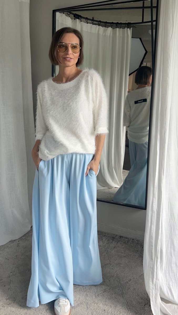 Palazzo Trousers Sky Blue - BeaA - Be At Home with Yourself - Wide Trousers