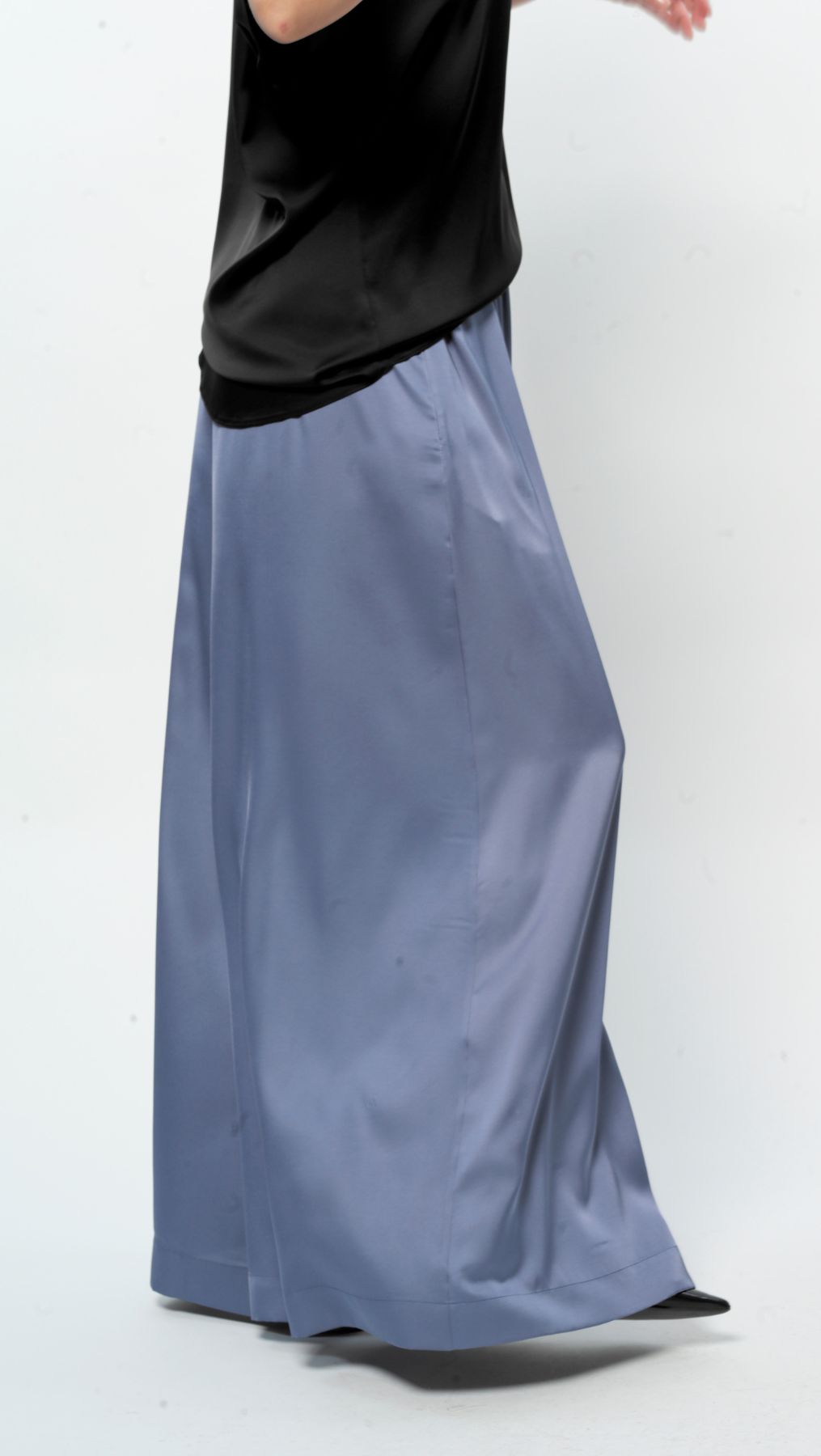 Pigeon blue Silk Palazzo Trousers